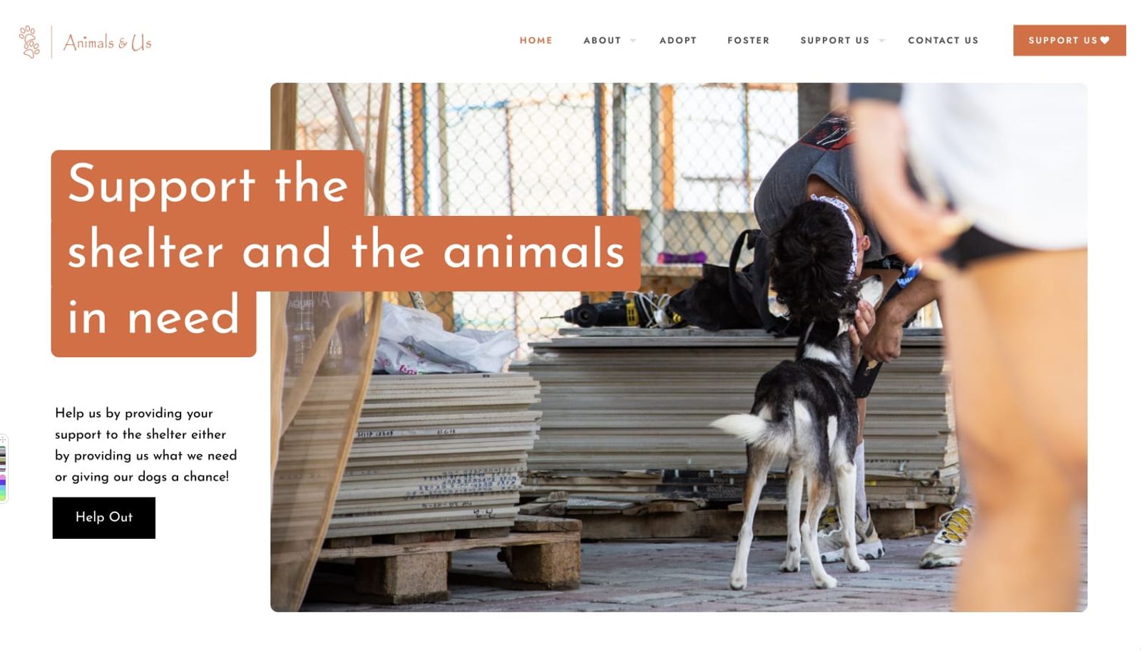 Animals and Us Fujairah Website screenshot