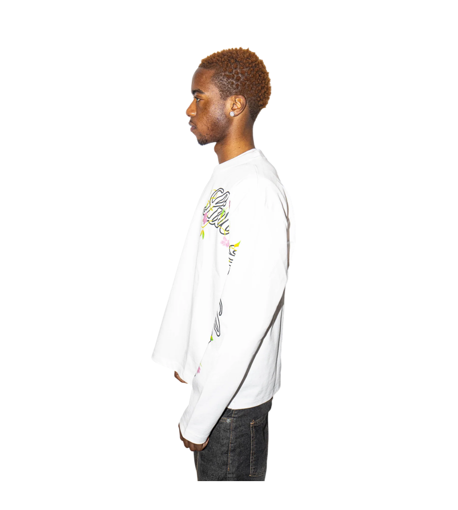 FLORAL LONGSLEEVE - BLANC