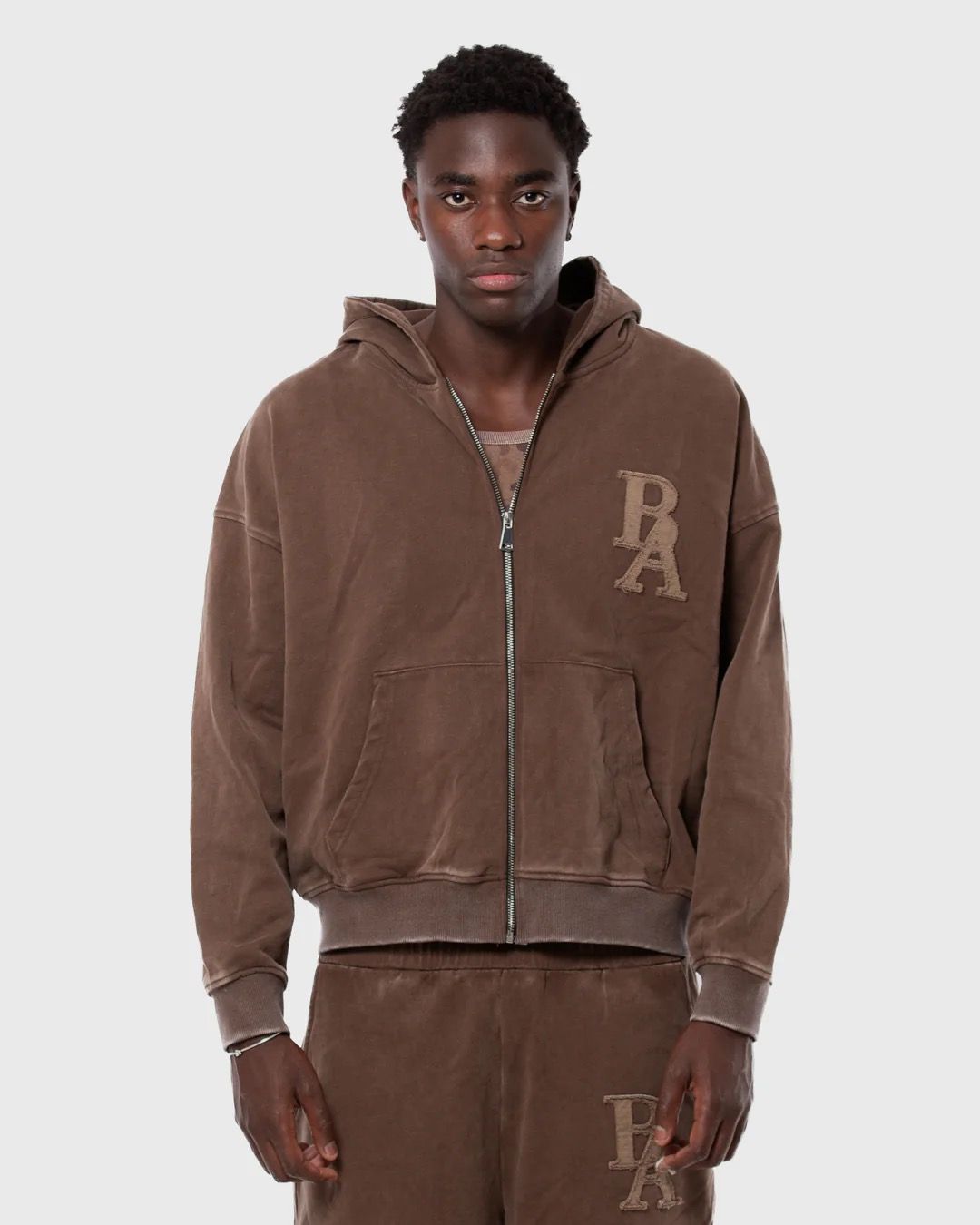 BROWN ZIP SWEAT-SHIRT