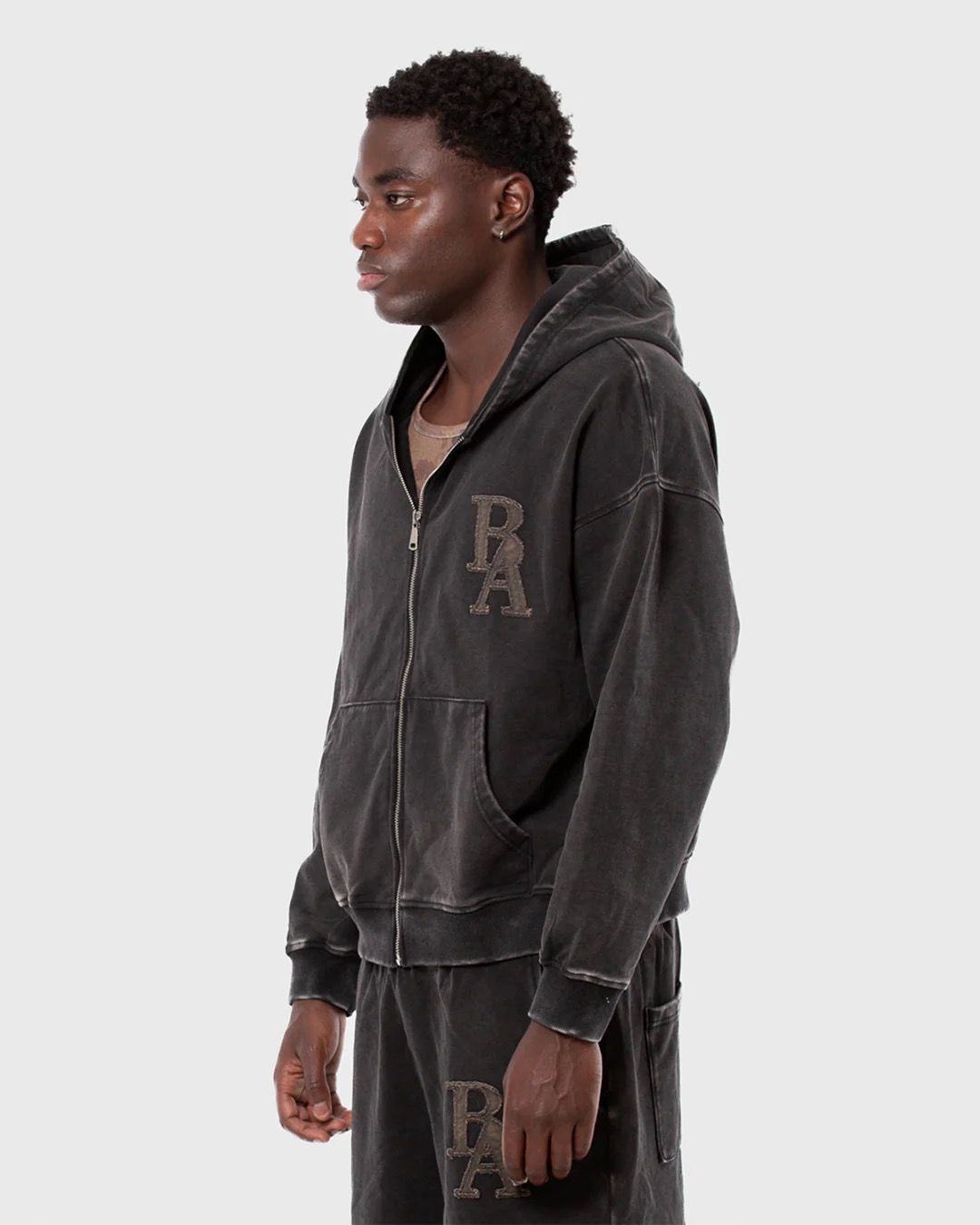 ANTHRACITE ZIP SWEAT-SHIRT