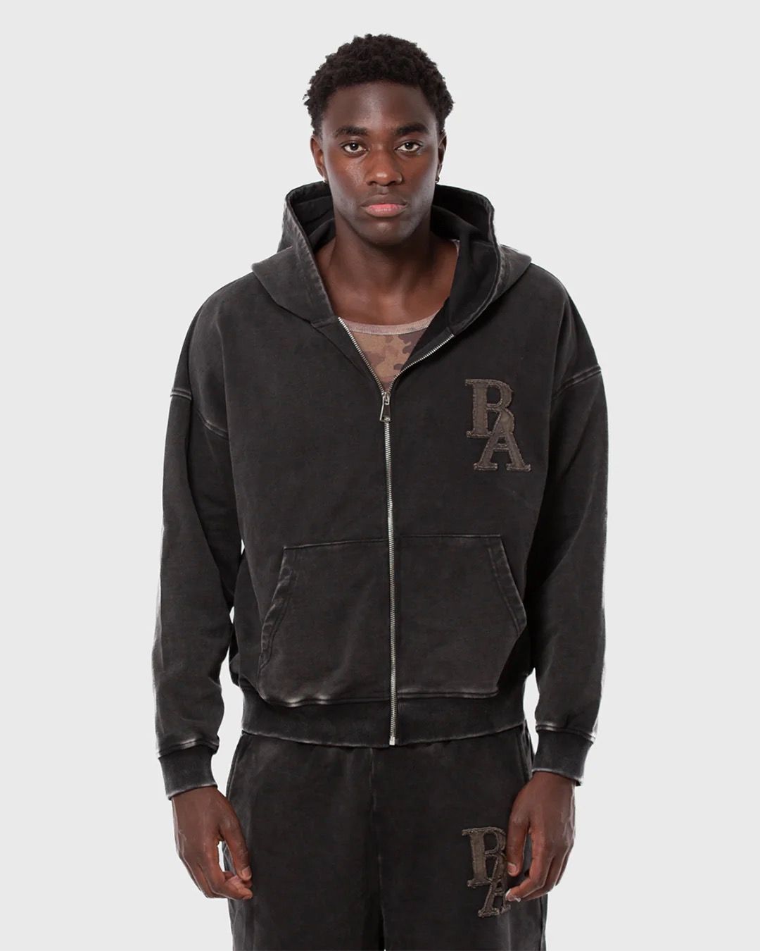 ANTHRACITE ZIP SWEAT-SHIRT