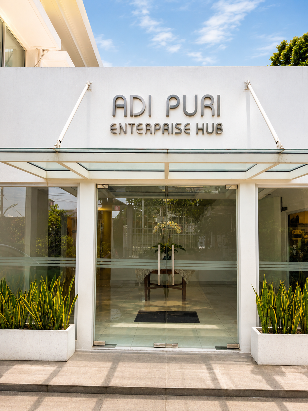 The Adi Puri Enterprise Hub entrance