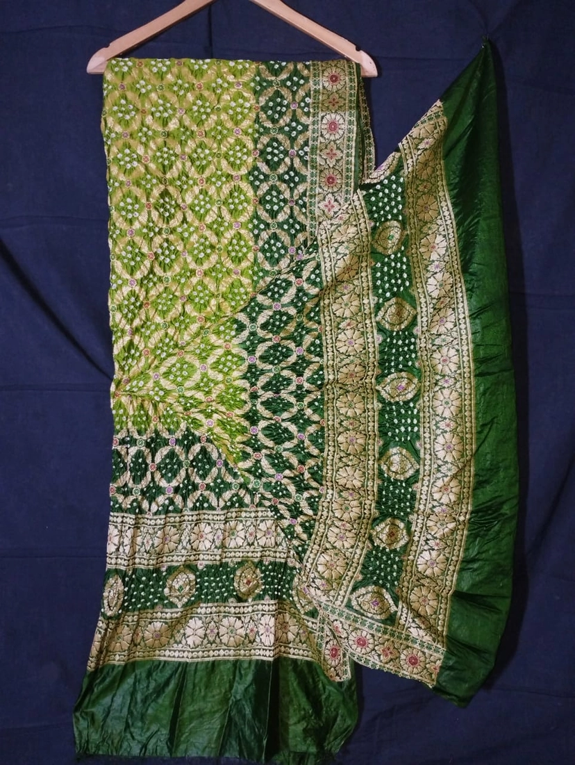 Dupion Silk Meenakari Bandhani Dupatta