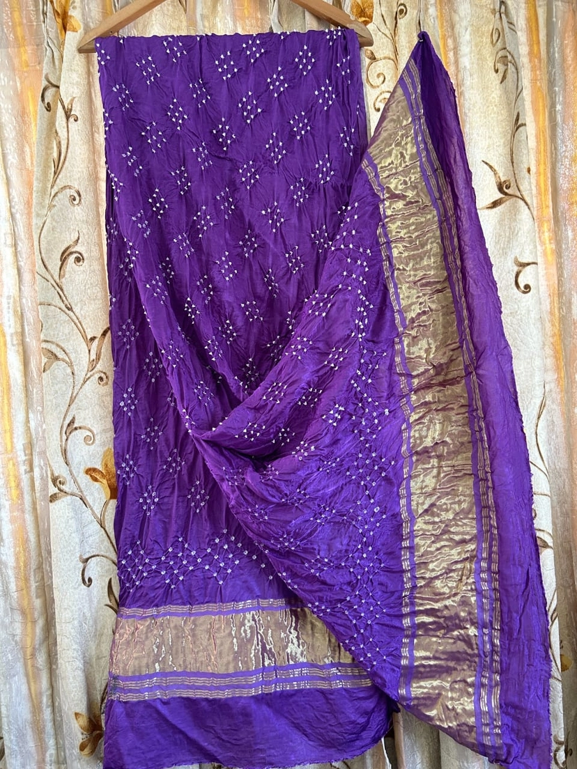 Modal Silk Tissue Pallu  Bandhani Dupatta