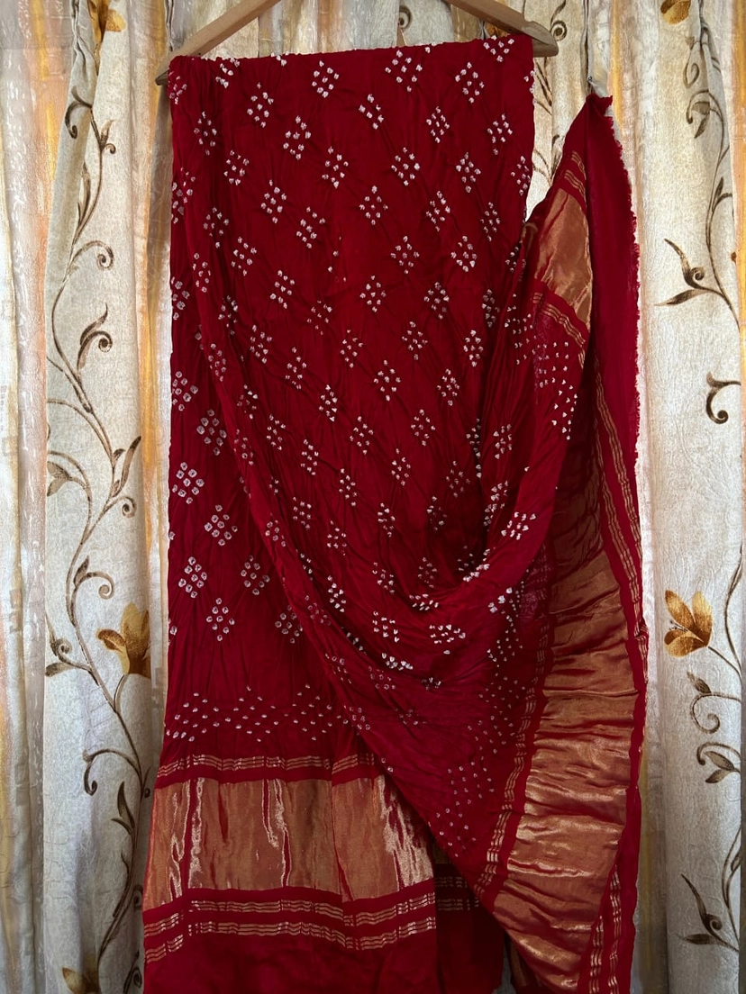 Modal Silk Tissue Pallu  Bandhani Dupatta