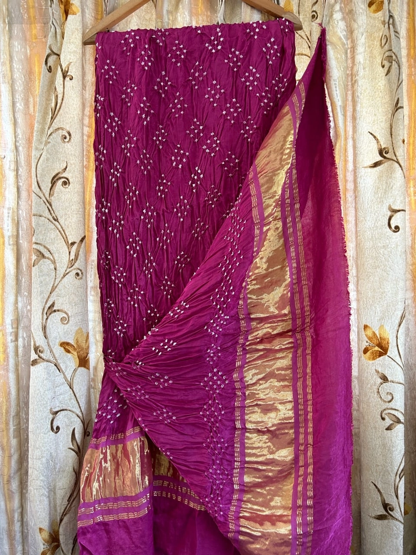 Modal Silk Tissue Pallu  Bandhani Dupatta