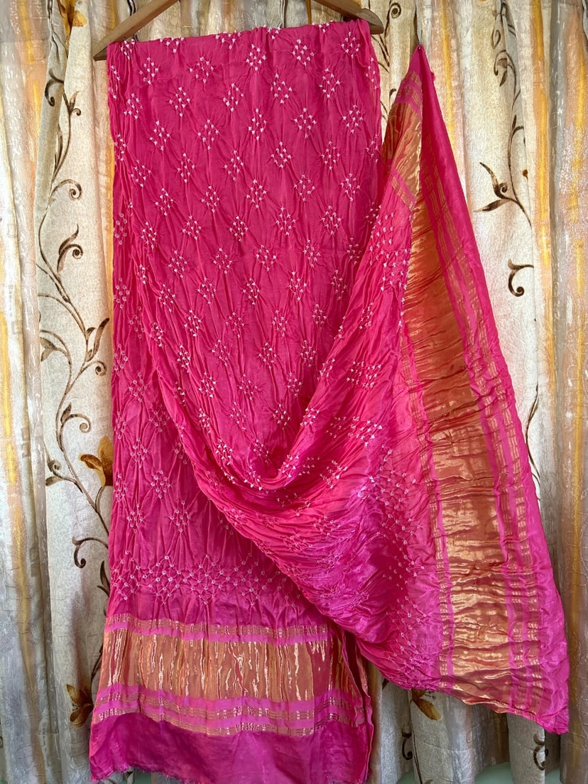 Modal Silk Tissue Pallu  Bandhani Dupatta