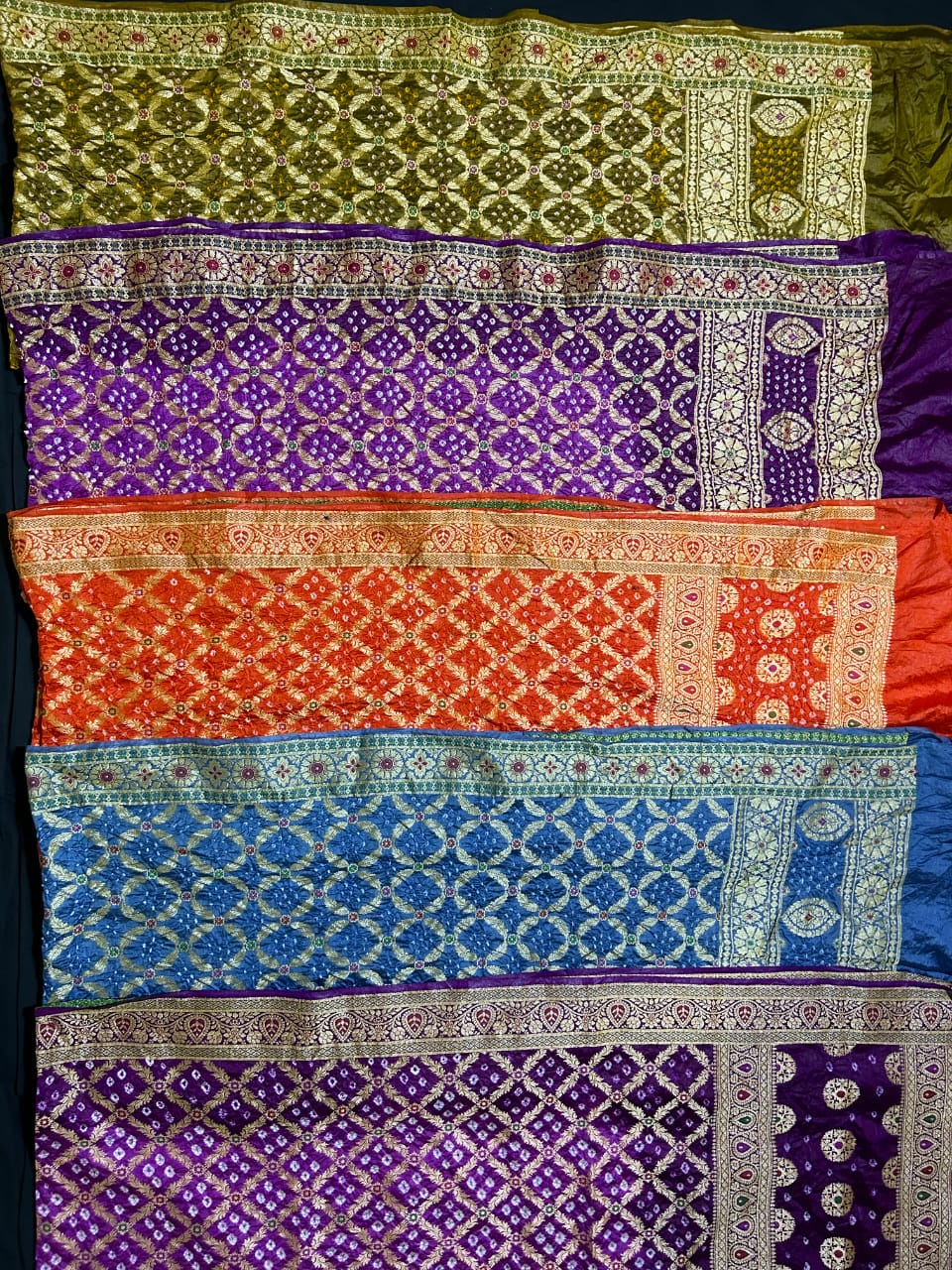 Dupion Silk Meenakari Bandhani Dupatta
