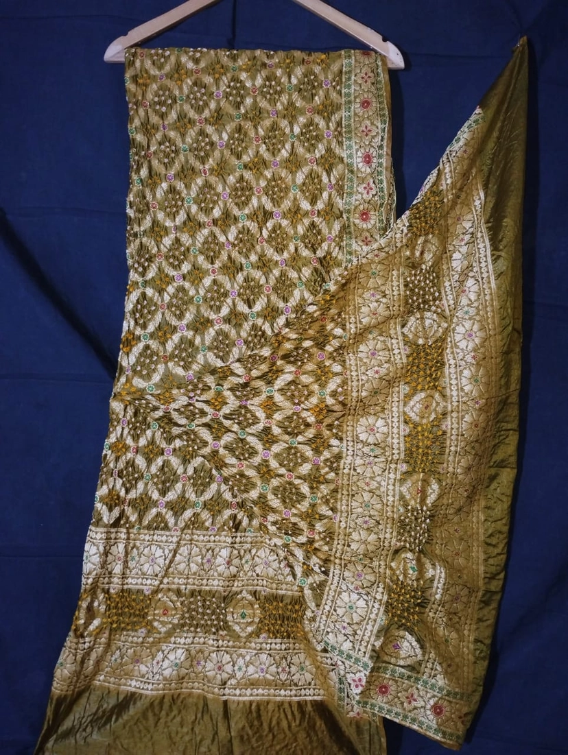 Dupion Silk Meenakari Bandhani Dupatta