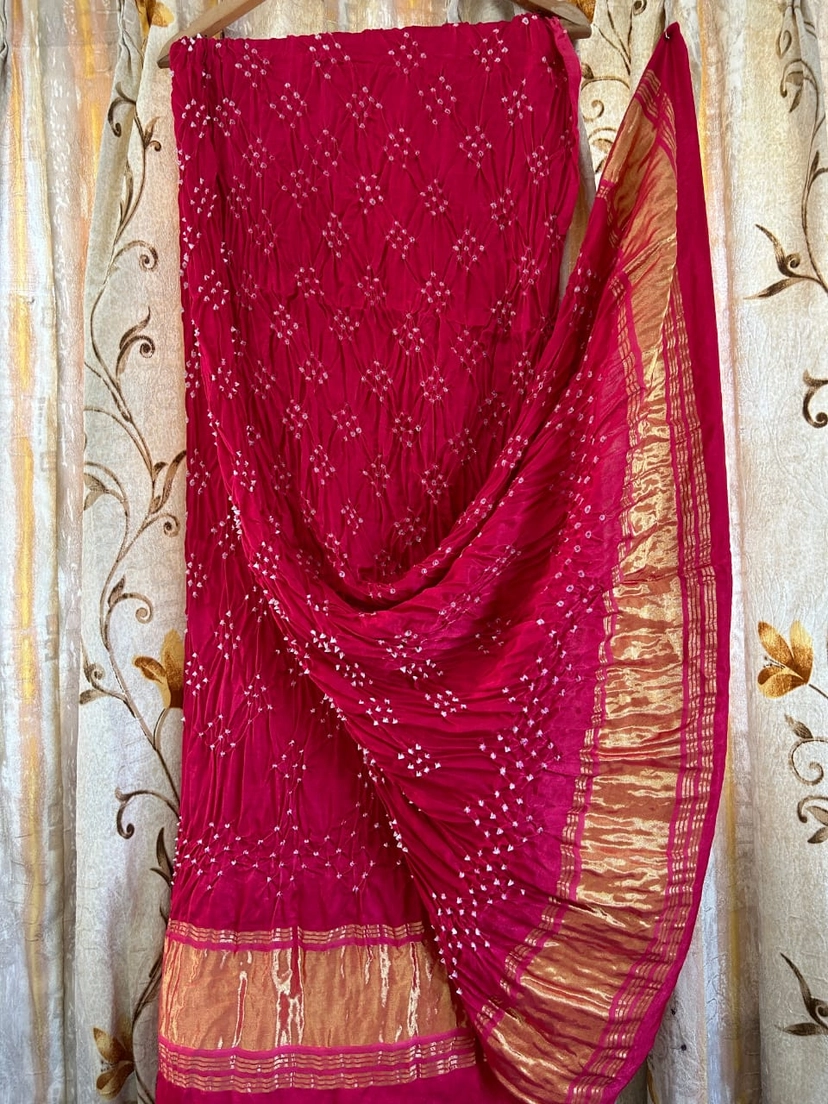 Modal Silk Tissue Pallu  Bandhani Dupatta