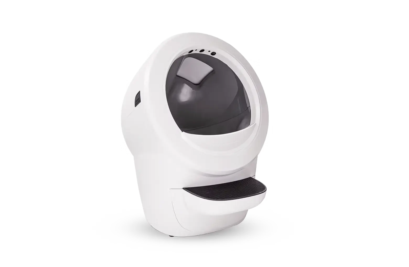 White Whisker Litter-Robot 4 with fence and step