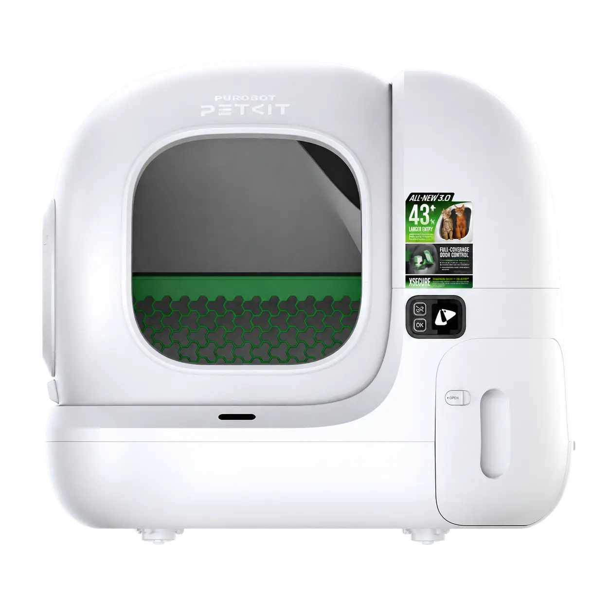 White PETKIT Purobot MAX 3 automatic litter box, front view