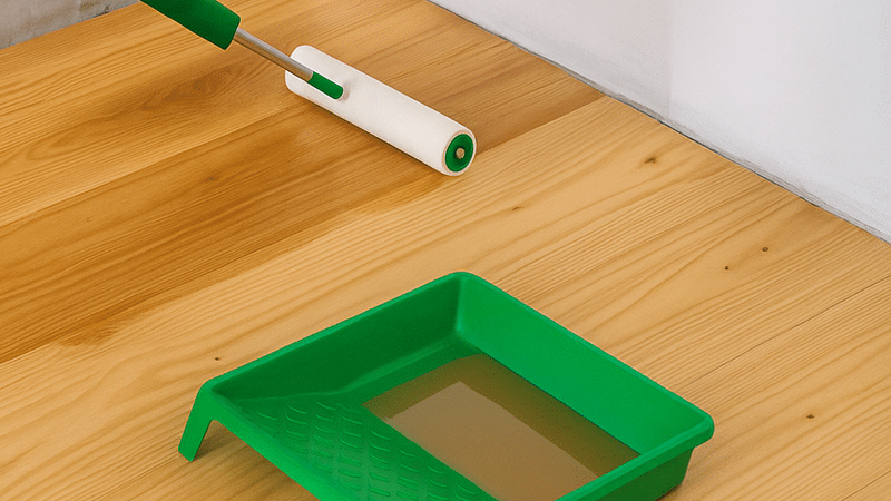 Persoon brengt opnieuw een laag aan