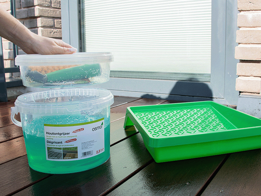 Osmo power gel gebruikt op vlonder.