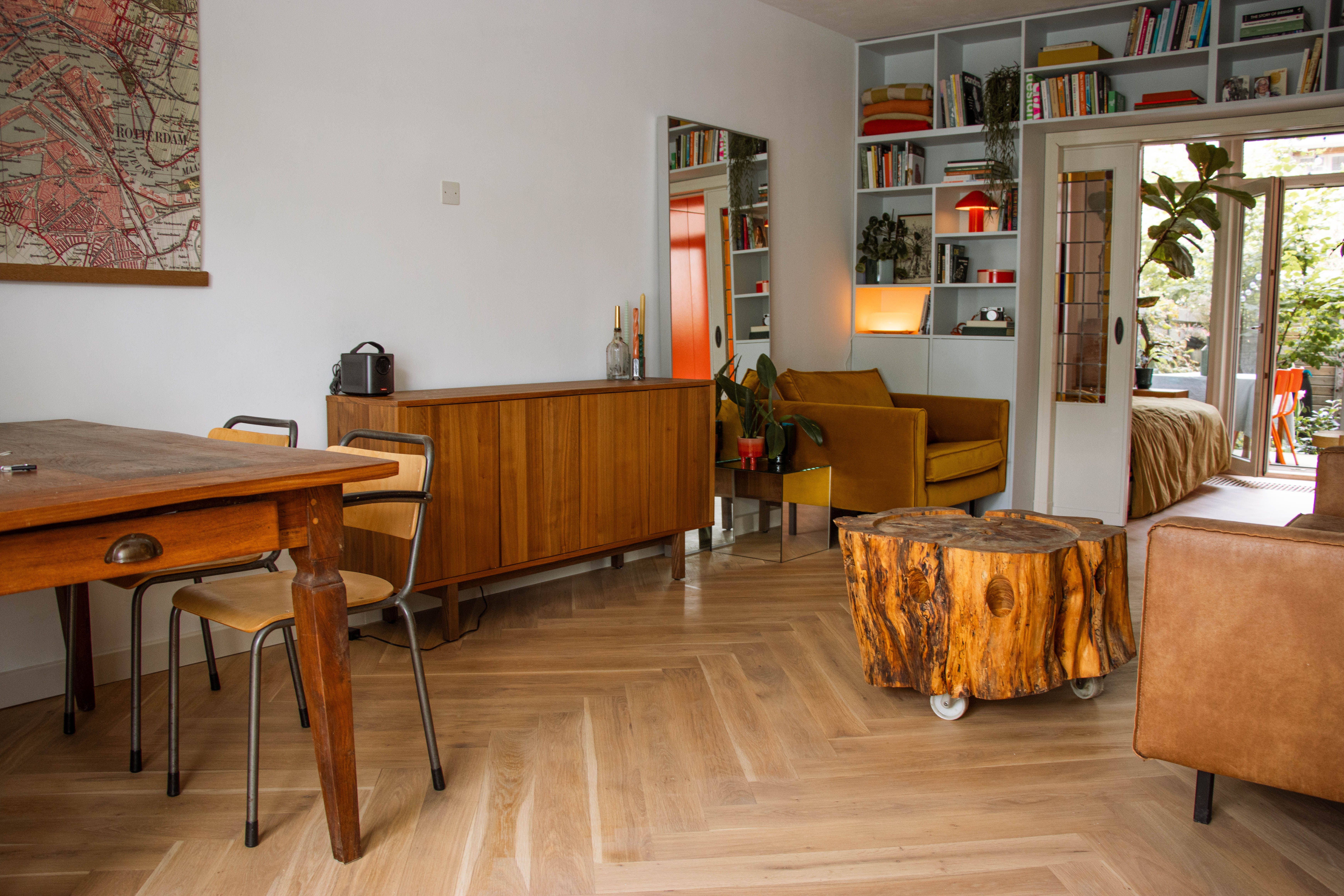 woonkamer houten vloer