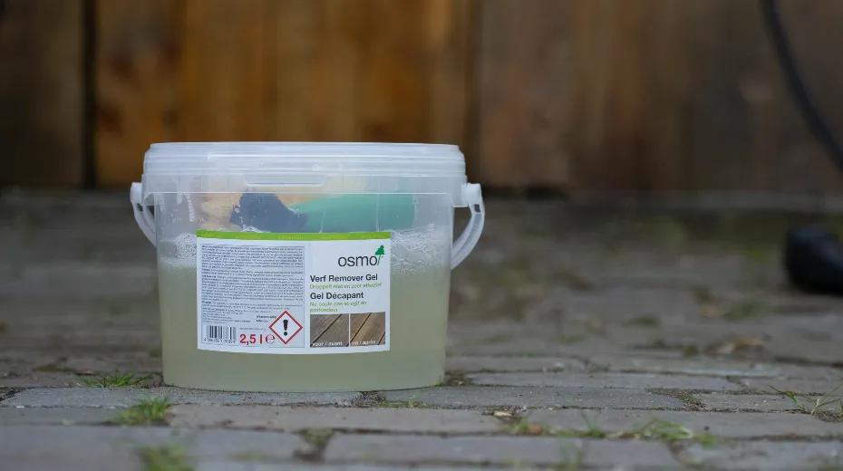 verf remover gel verwijdert oude olie lagen van hout