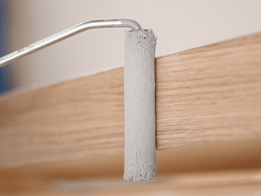 Side of a table is being painted