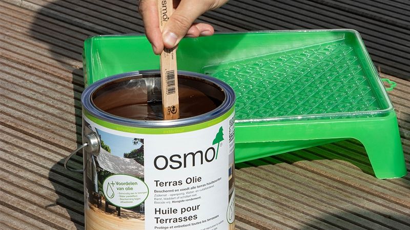 Osmo terras olie roeren