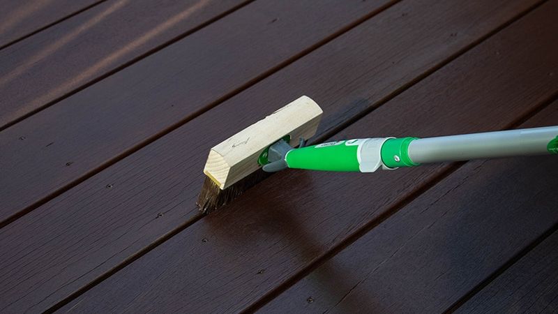 Terrace being oiled for the second time