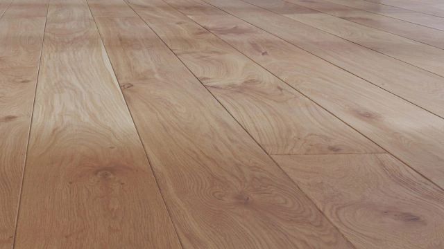 Close-up van een lichte houten vloer met brede planken