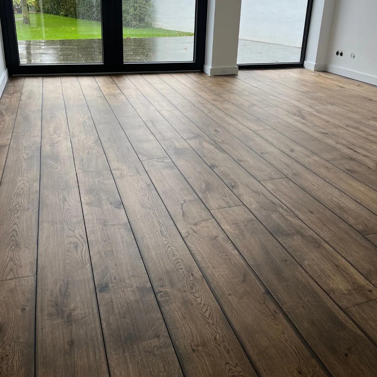 Oak floor with a grey wash finish