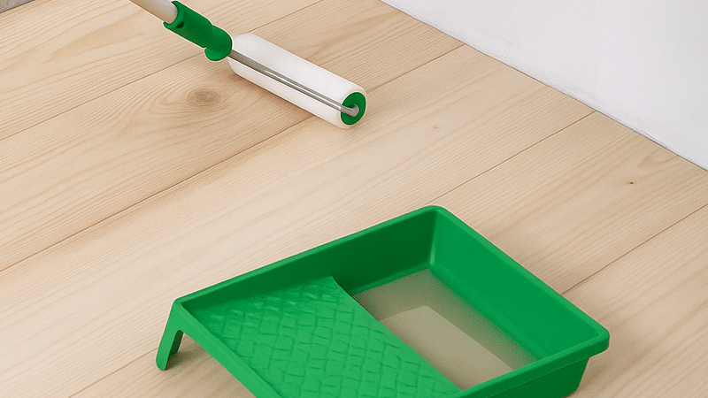 Persoon brengt Osmo Blanke was aan.