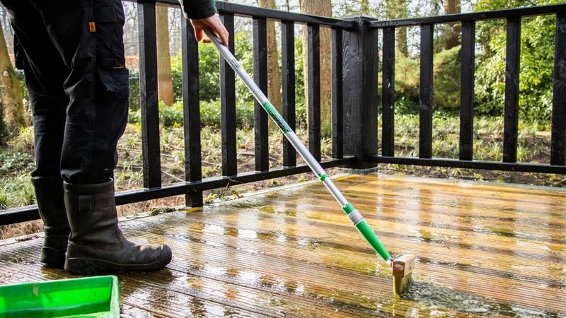 Groene aanslag verwijderen met een borstel