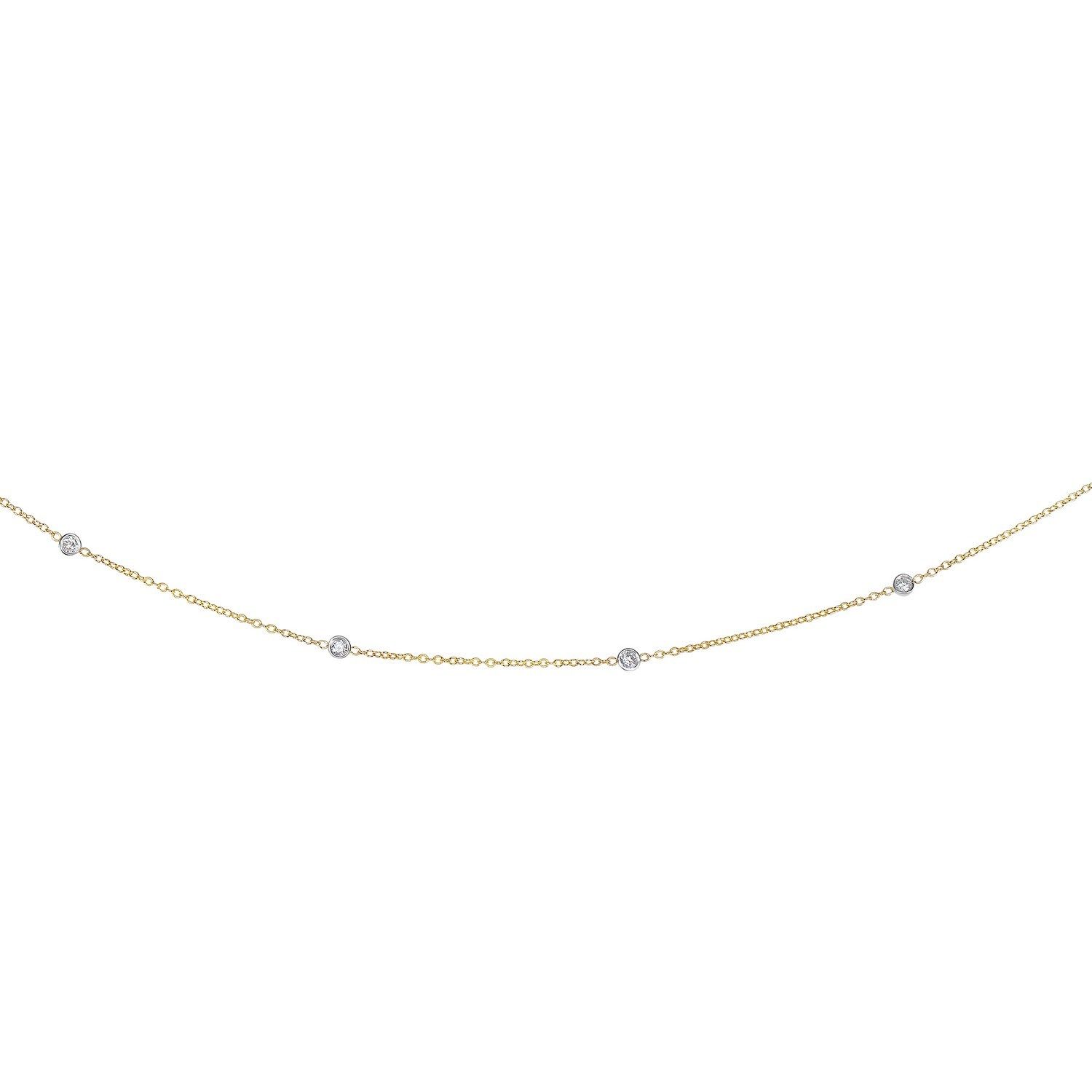 14K Yellow Gold Diamonds by the Yard Necklace
