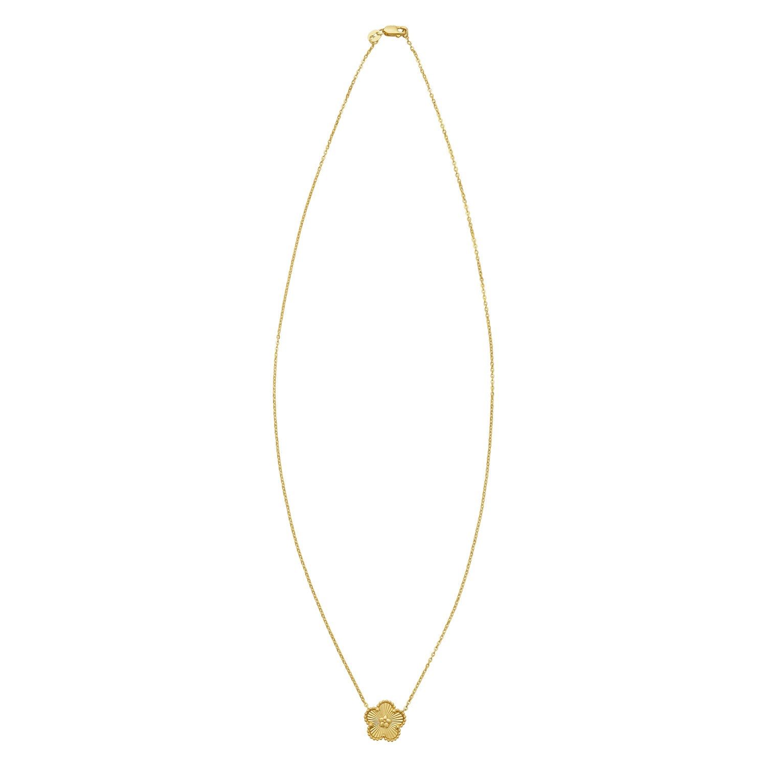 14K Yellow Gold Radiating Flower Necklace