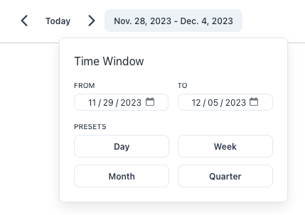 List Layout Time Window