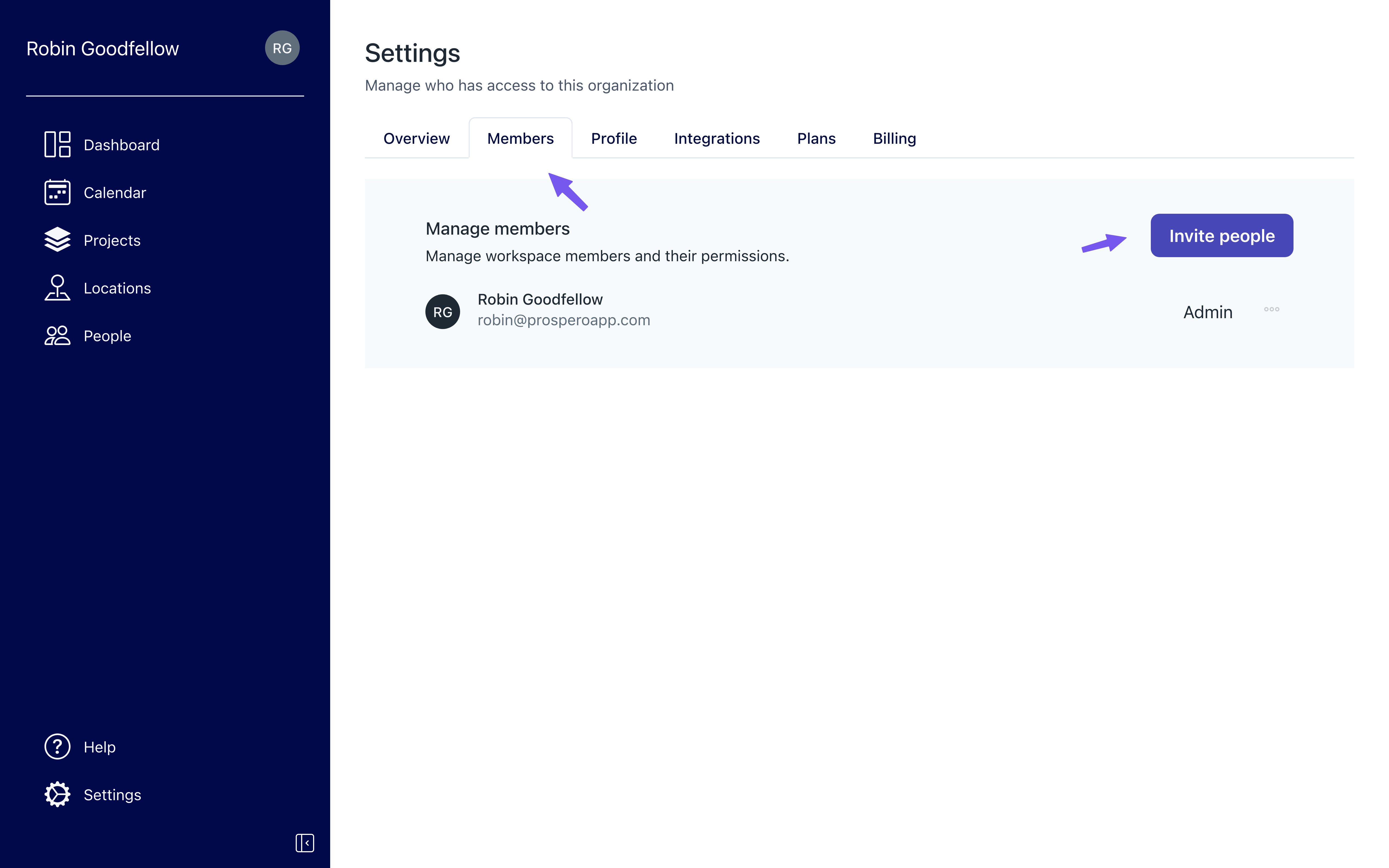 Members Setting Screenshot