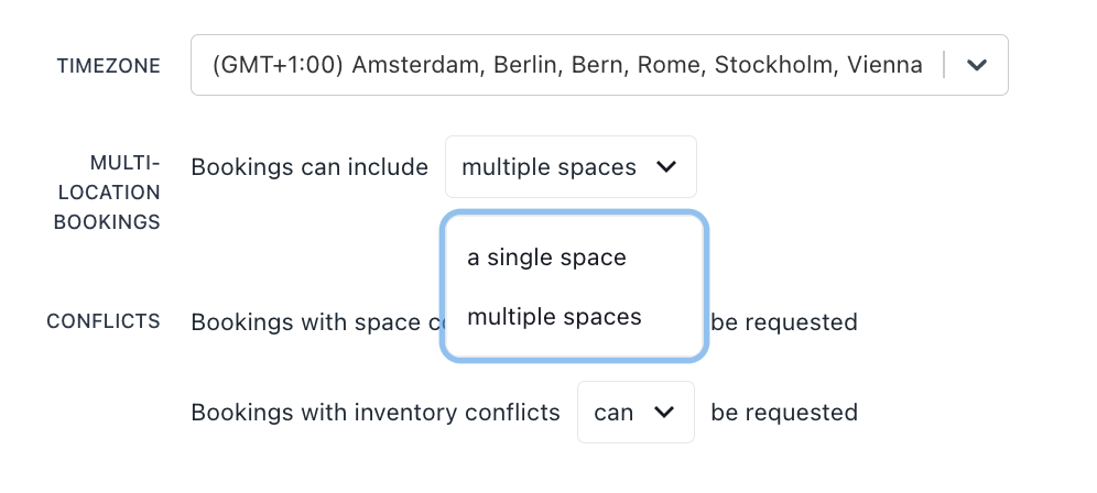 Screenshot of enabling multi-location bookings in booking portal settings