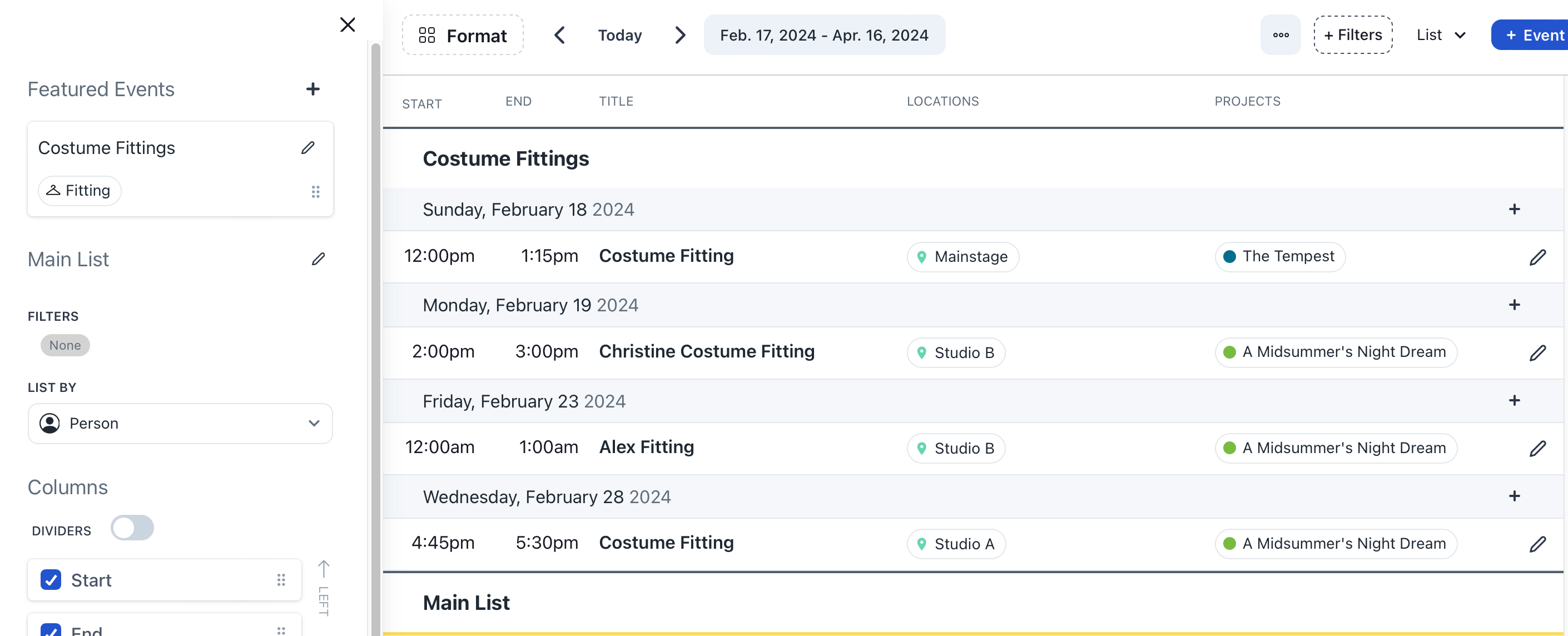 Featured List Screenshot