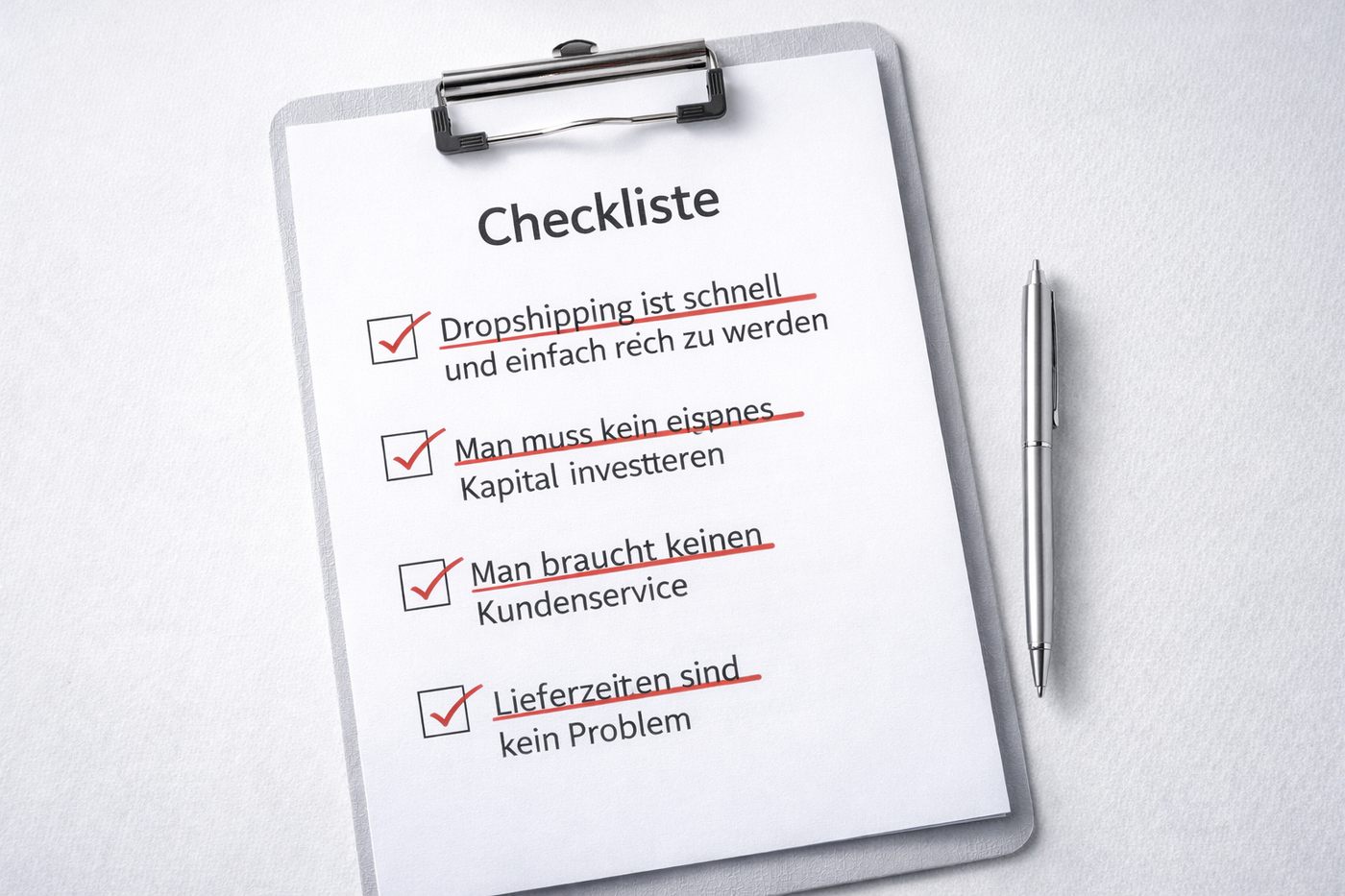 Sachliche Checkliste mit gestrichenen Mythen und realistischen Annahmen.