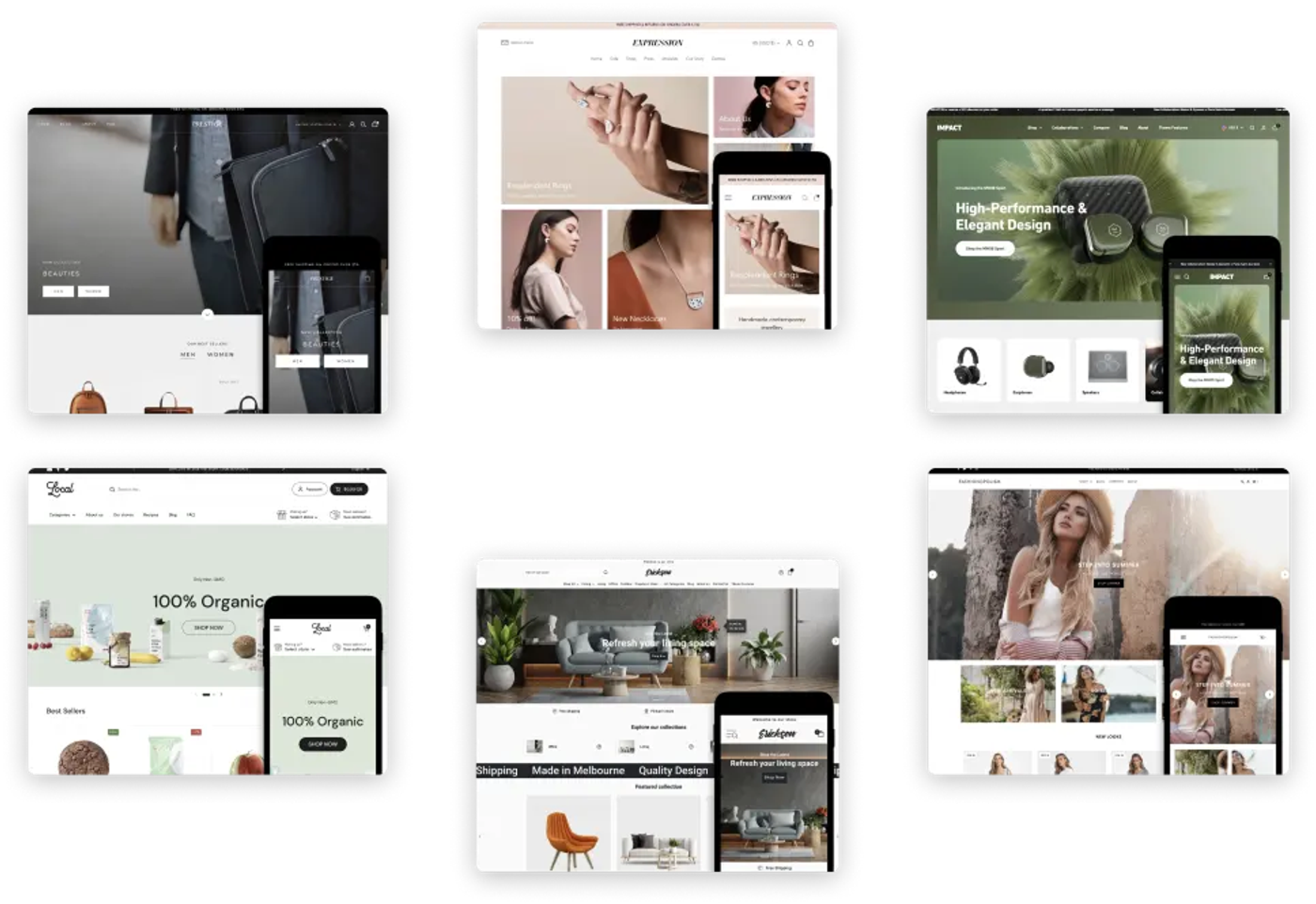 Beispiel einer professionellen Shop-Vorlage für einen Dropshipping-Onlineshop