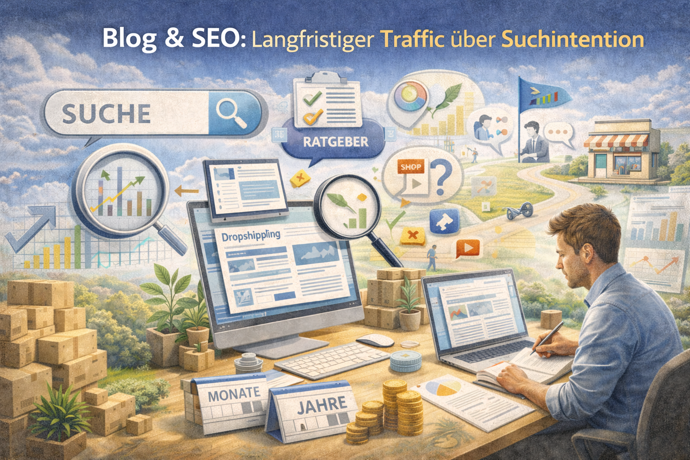 Blog und SEO als Quelle für langfristigen Traffic über Suchintention.