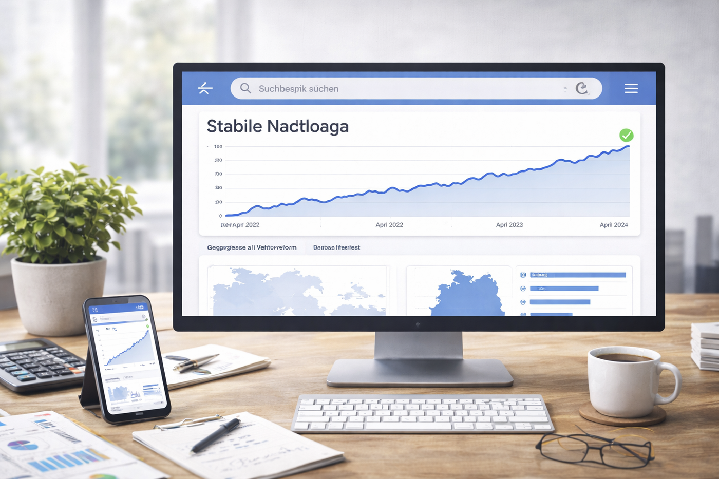 Stabile Nachfragekurve in einem neutralen Business-Analyse-Kontext.