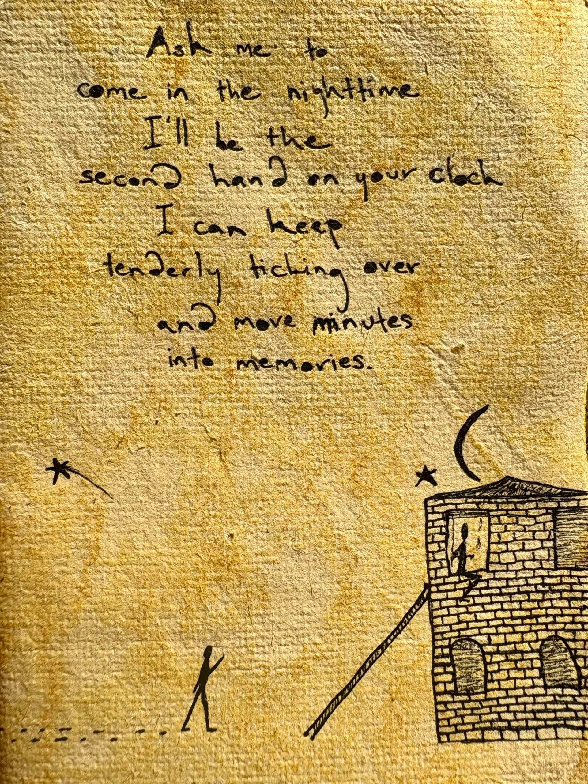 Handwritten poem with original illustration