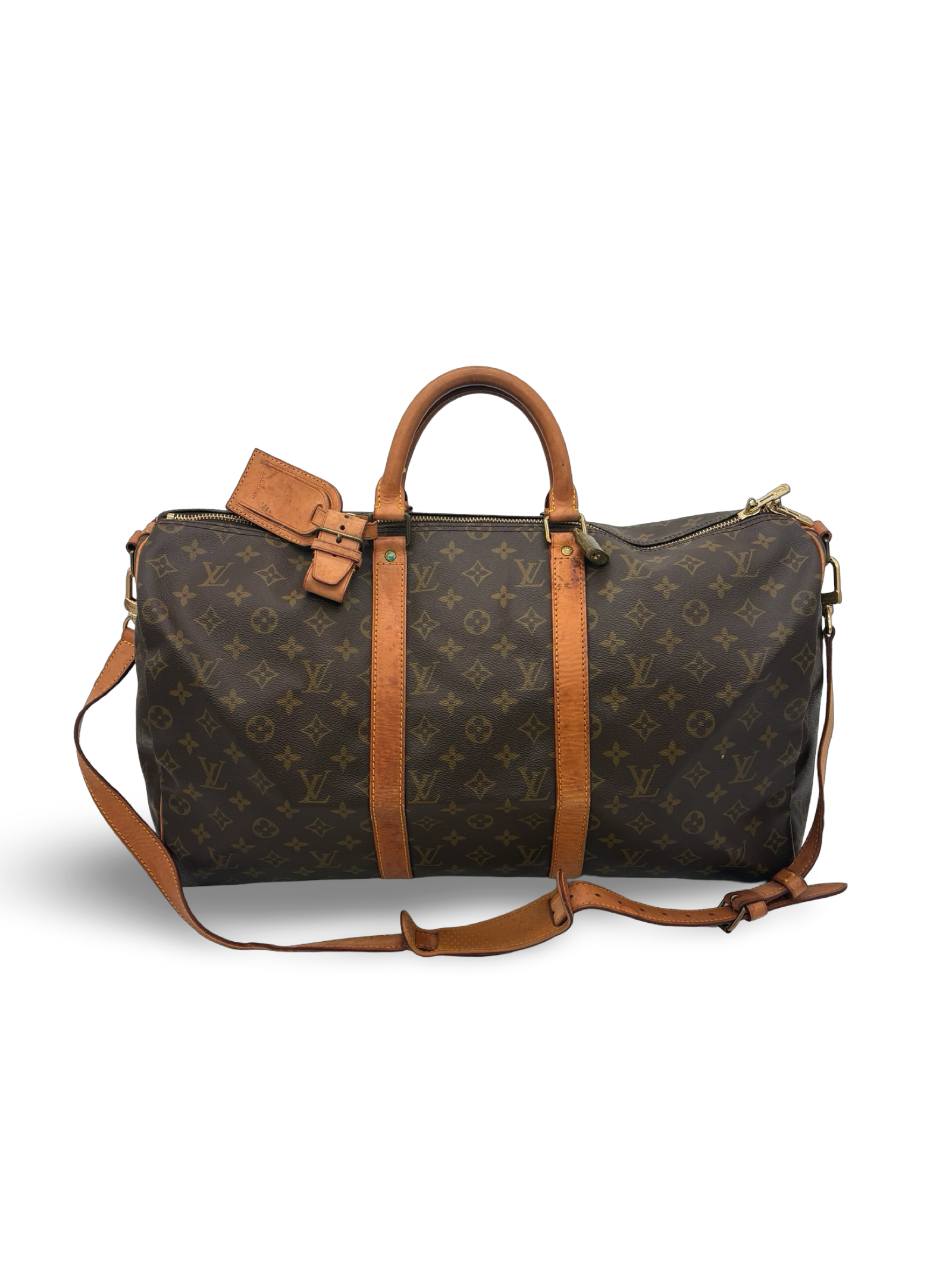 Louis Vuitton Keepall 50 Bandouliere Brown Monogram Canvas Travel Duffel Bag