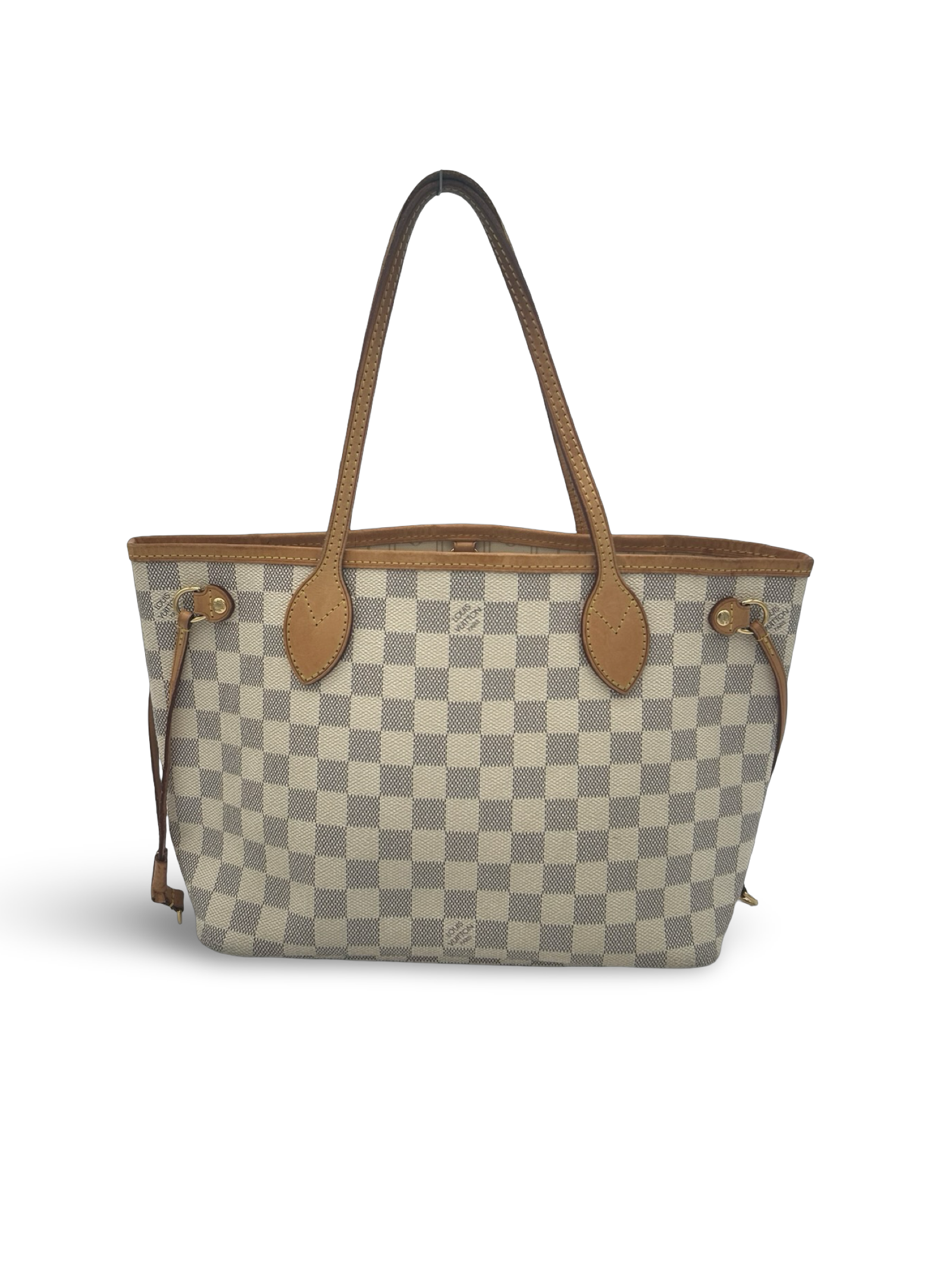 Louis Vuitton Neverfull PM Damier Azur White Canvas Tote Handbag — image 2
