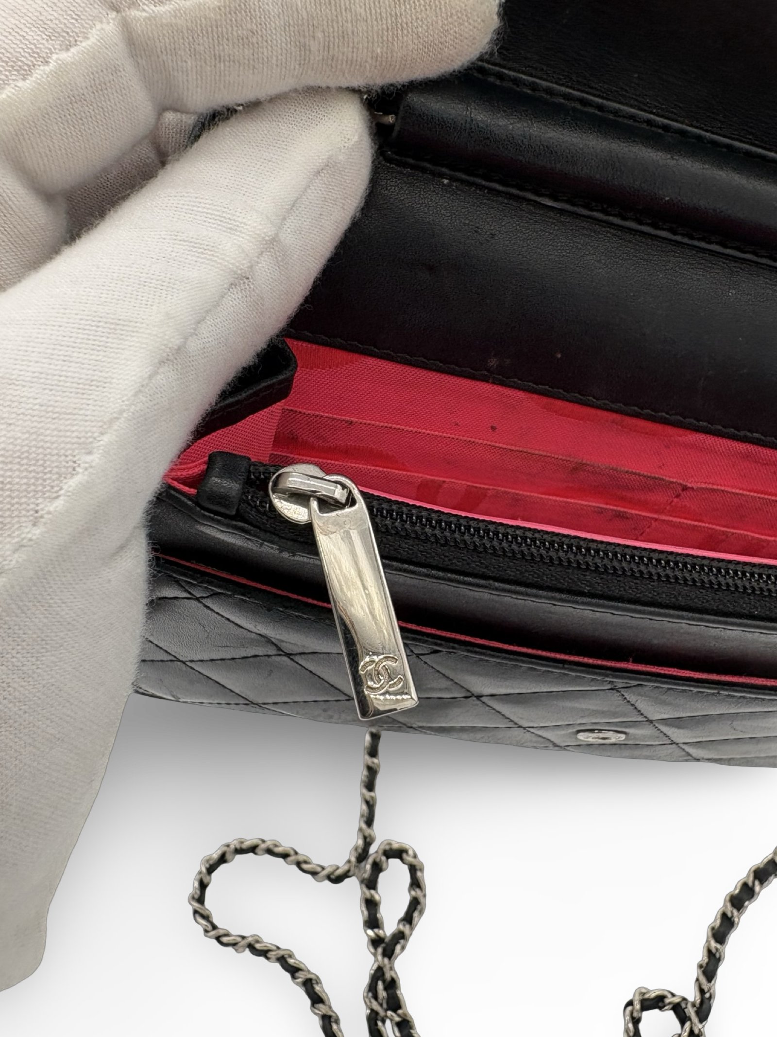 Chanel CC Black Lambskin Leather Cambon Ligne Wallet on Chain Shoulder / Handbag — image 18