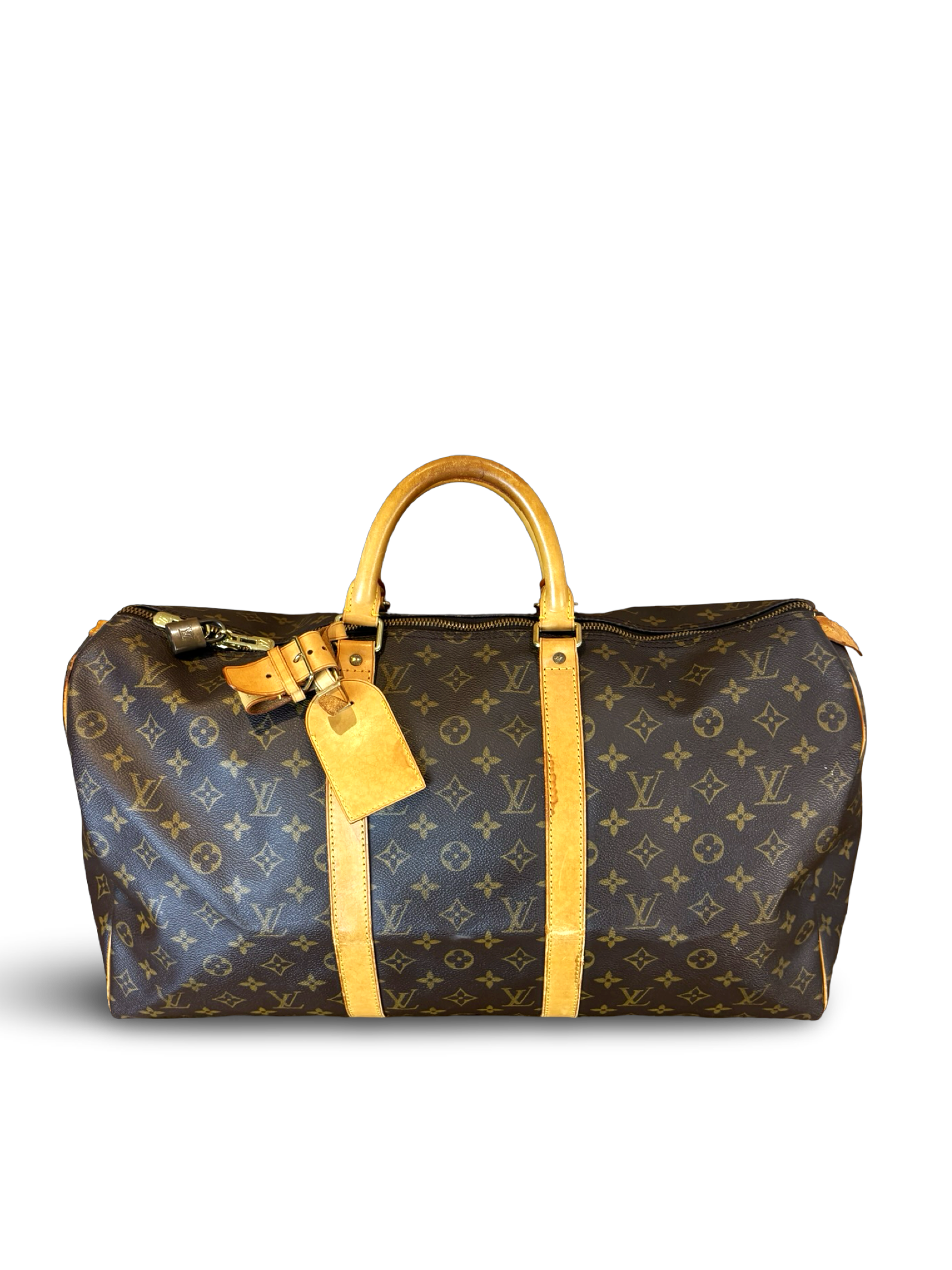Louis Vuitton Keepall 50 Brown Monogram Canvas Travel Duffel Bag
