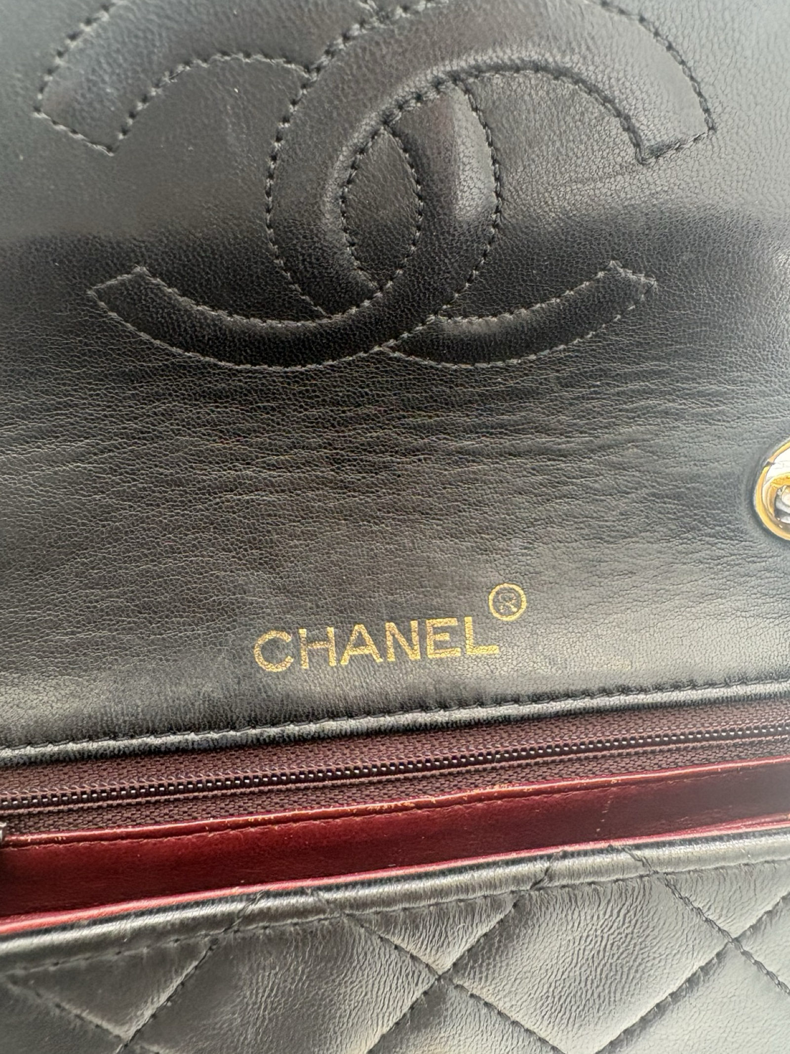 Chanel Black Lambskin Mini Square Classic Flap 24k Gold Hardware — image 23