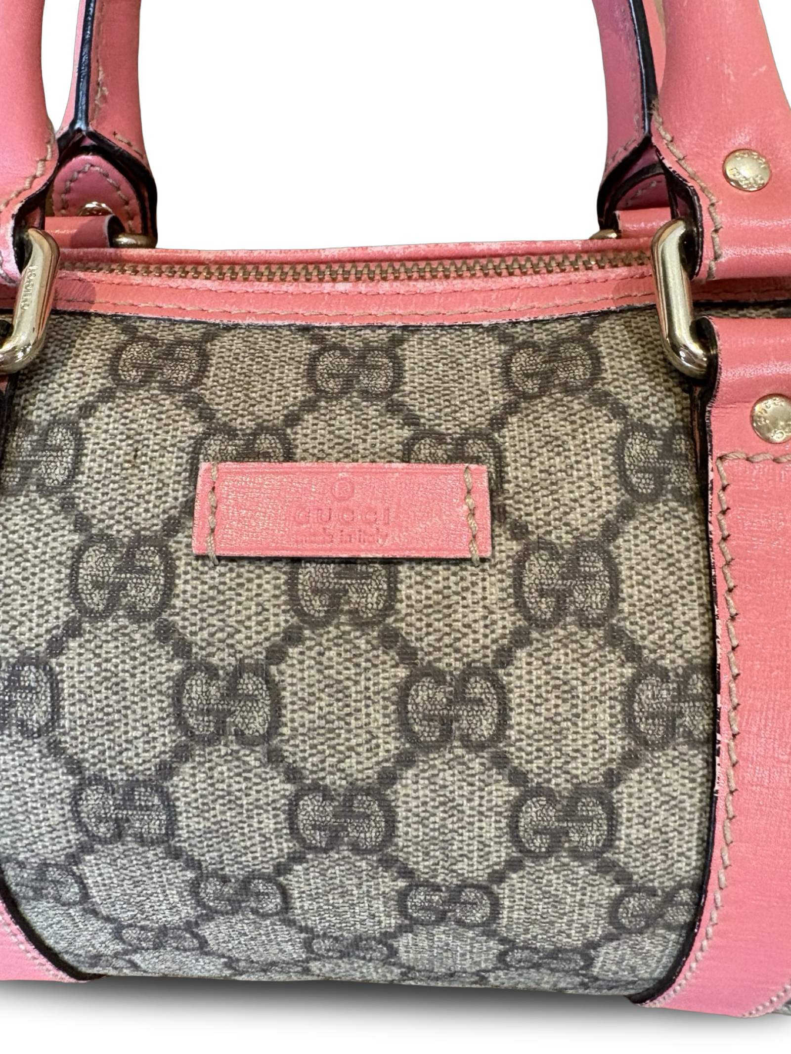 Gucci Mini Boston GG Canvas Pink Handbag — image 3