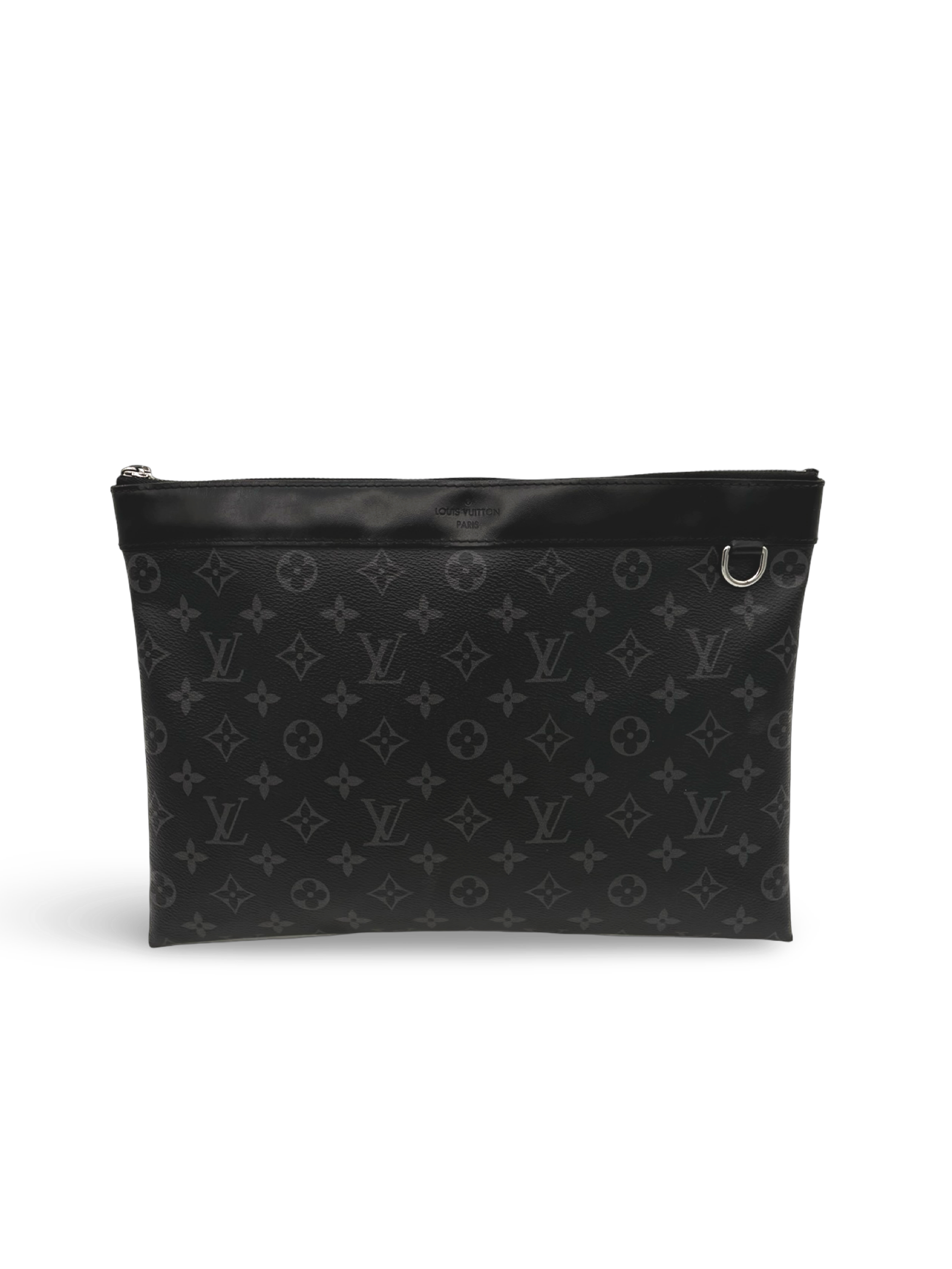 Louis Vuitton Black Monogram Eclipse Discovery Pochette GM Clutch Bag