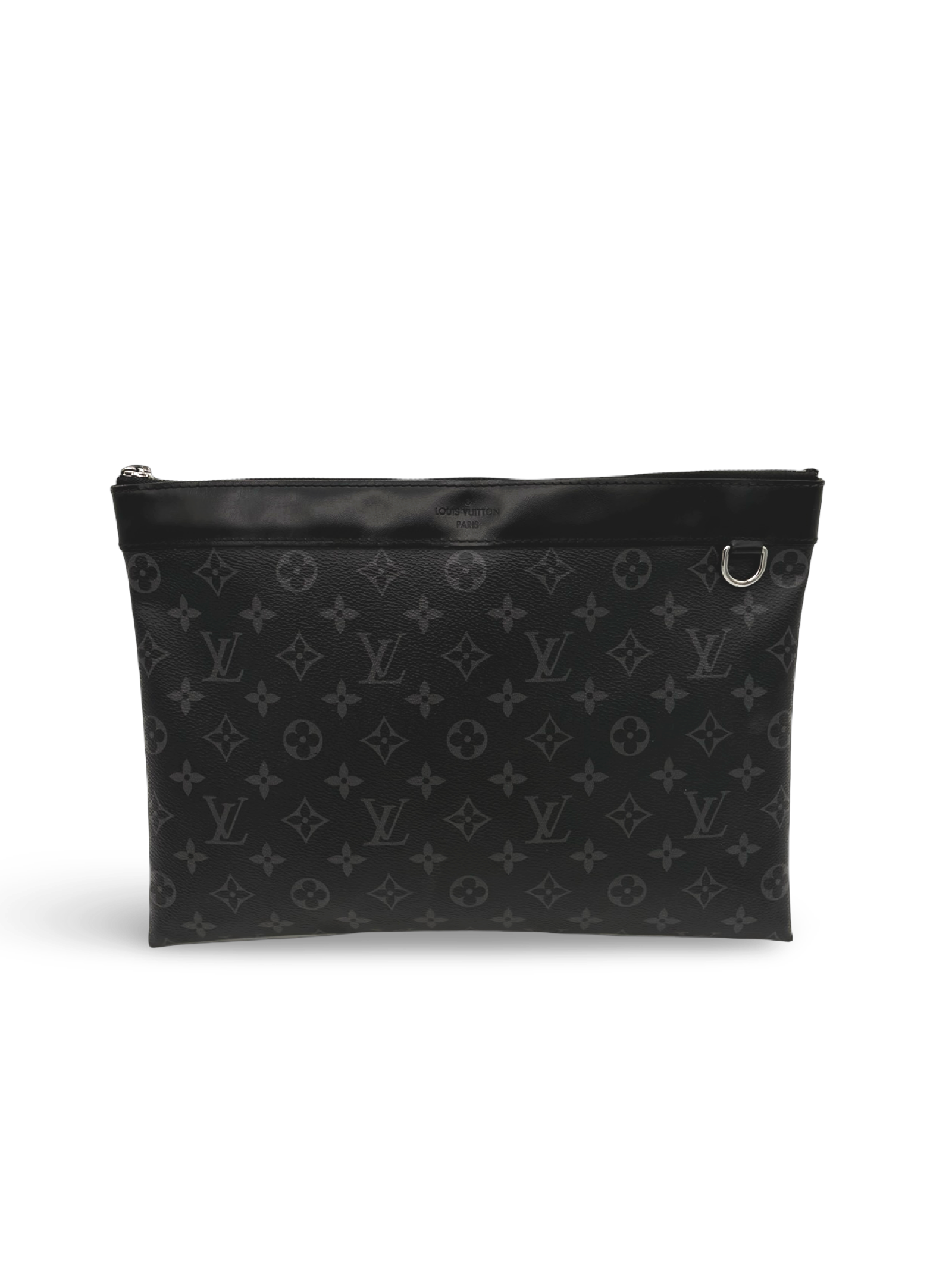 Louis Vuitton Black Monogram Eclipse Discovery Pochette GM Clutch Bag