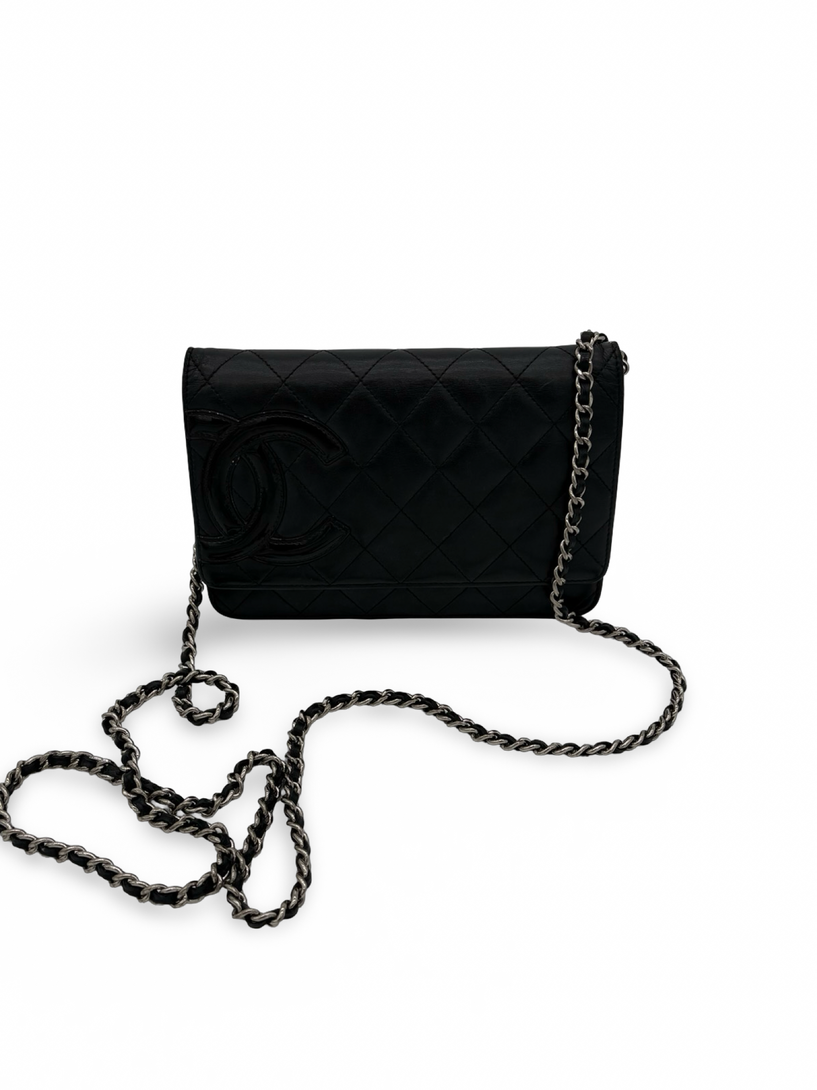 Chanel CC Black Lambskin Leather Cambon Ligne Wallet on Chain Shoulder / Handbag — image 3