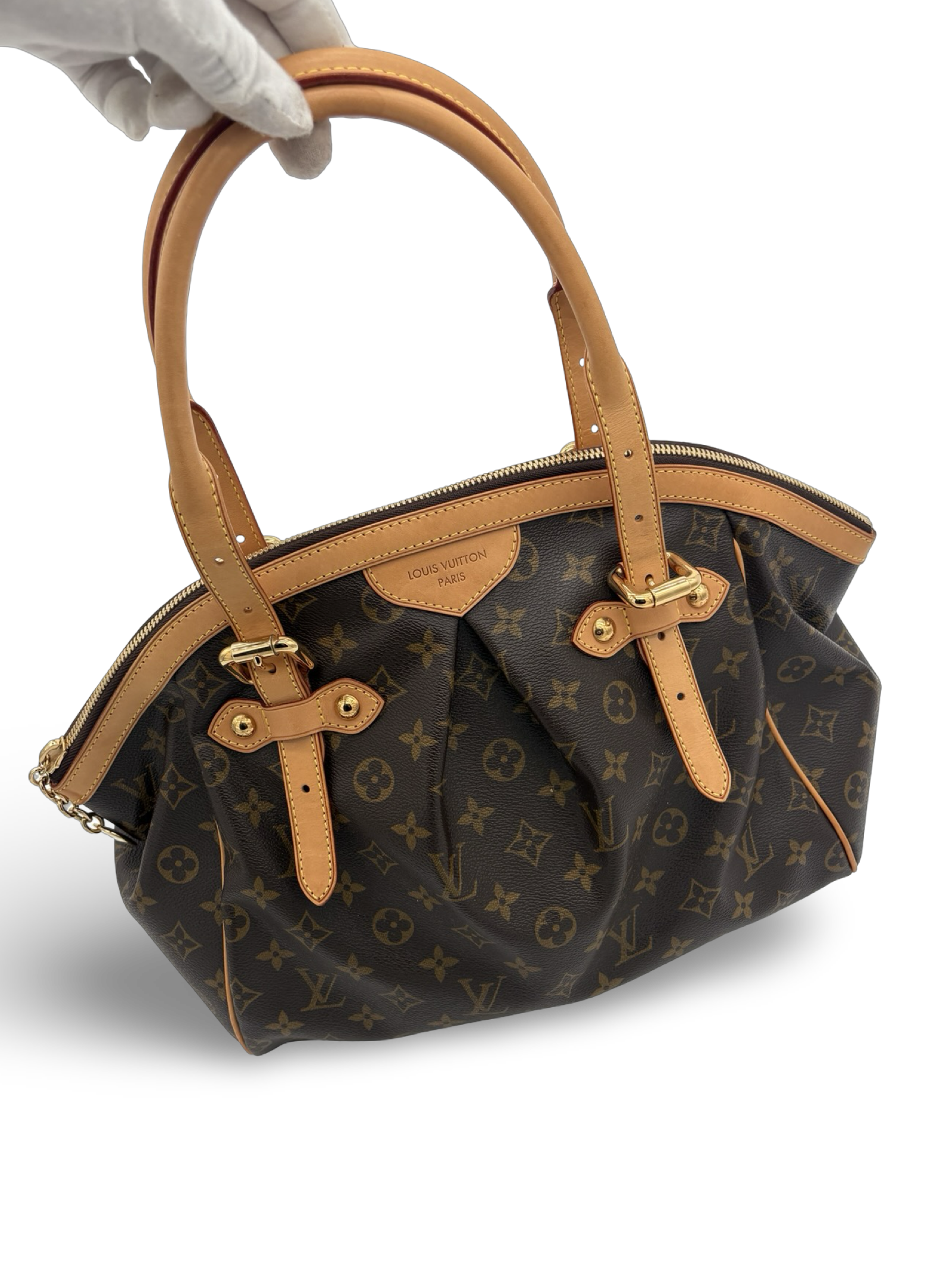 Louis Vuitton Tivoli GM Brown Monogram Canvas Tote Handbag — image 8