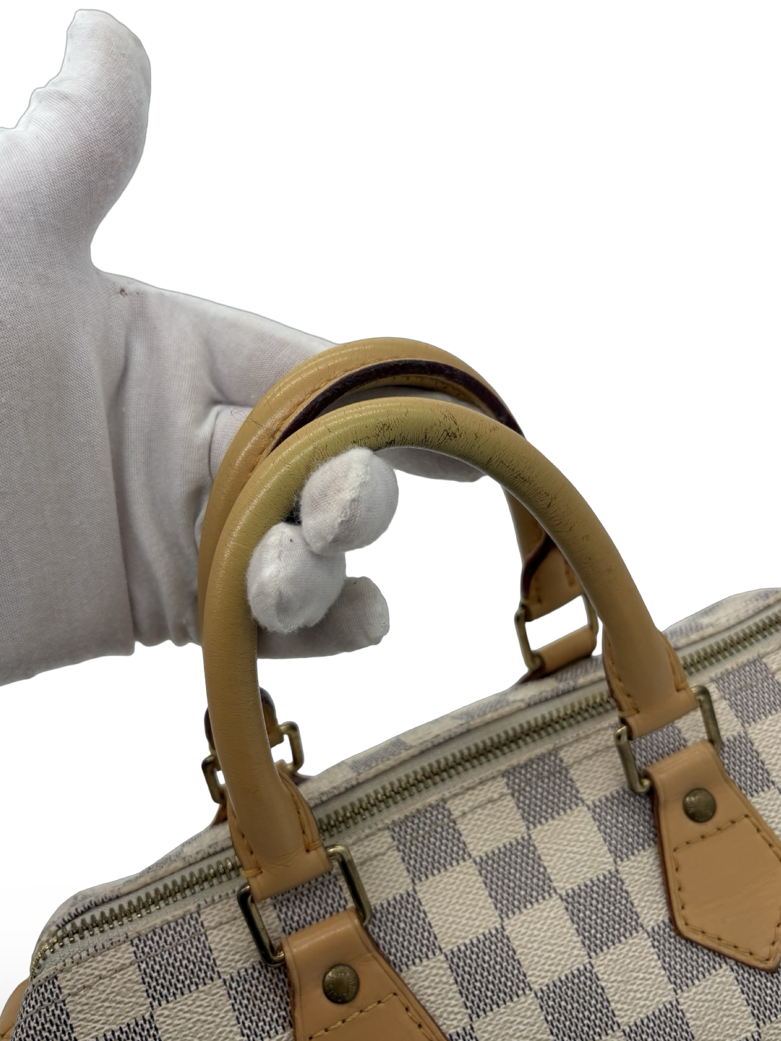 Louis Vuitton Speedy 25 Damier Azur White Monogram Canvas Bag — image 14
