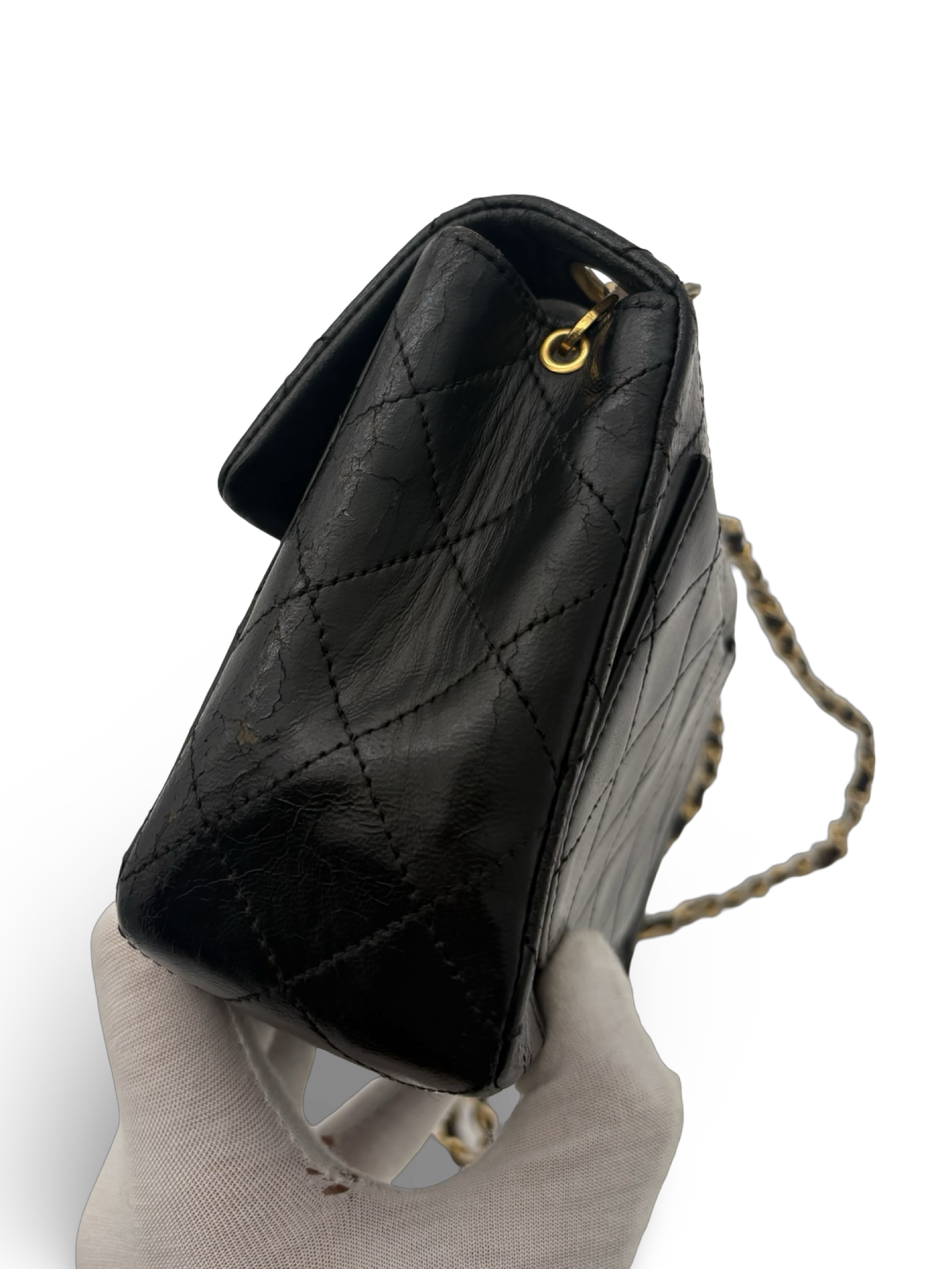 Chanel Black Lambskin Mini Square Classic Flap 24k Gold Hardware — image 14